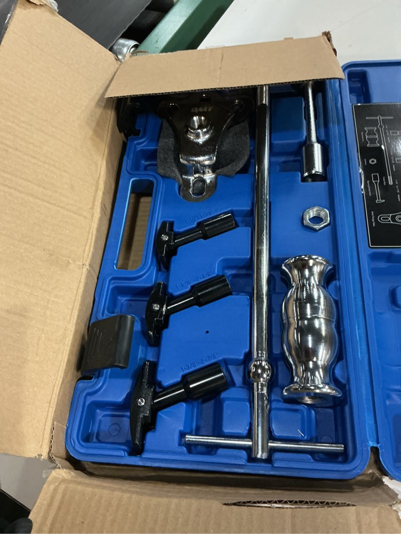 Condition photo showing Good Condition for orion motor tech rear axle bearing puller tool kit and slide hammer set, axle seal and bearing remover set with slide hammer yoke and 3 rear axle puller adapters, 1-1/4" to 2-7/8" ids puller adapter and hammer set