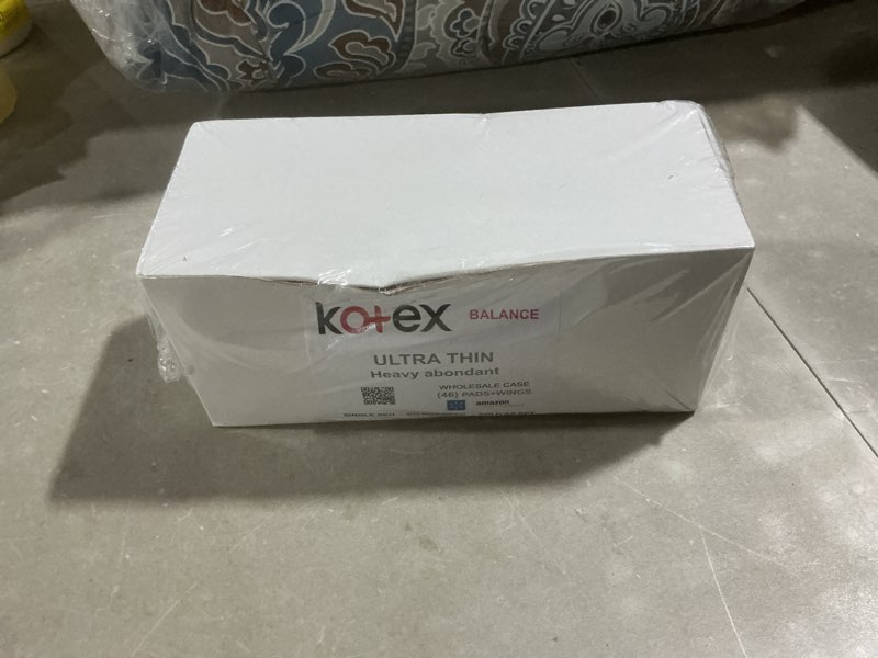 Condition photo showing New/Like New for u by kotex balance ultra thin pads with wings, heavy absorbency, 46 count (packaging may vary)