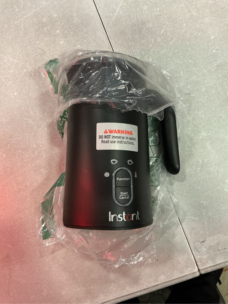 Condition photo showing As Is for instant pot milk frother, 4-in-1 electric milk steamer, 10oz/295ml automatic hot and cold foam maker and milk warmer for latte, cappuccinos, macchiato, from the makers of instant 500w, black pack of 1