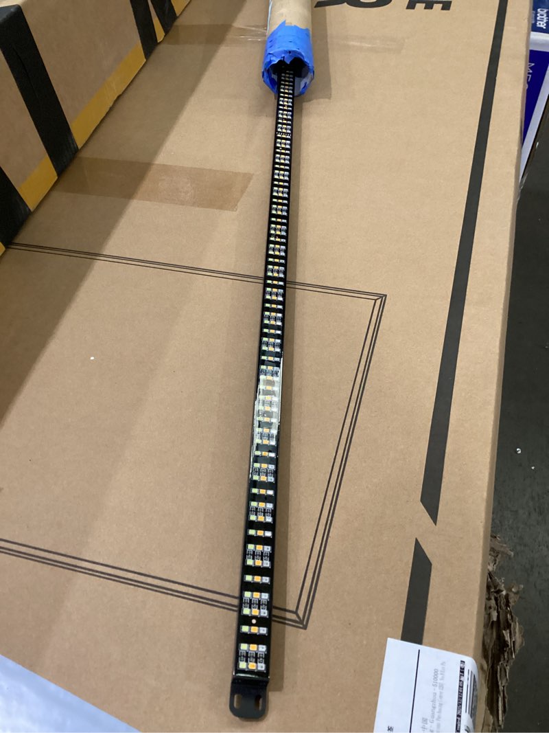 Condition photo showing As Is for 60 inch tailgate light bar, aluminum frame triple row led tailgate light strip for truck, pickup,trailer with full function red brake white reverse amber turn signal double flash light 60" rigid triple row - amber turn