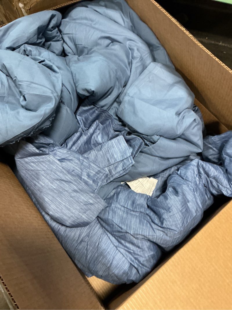 Condition photo showing As Is for Litanika California King Comforter Set Ocean Blue, 3 Pieces Tufted Boho Farmhouse Bedding Comforter Sets, Lightweight Fluffy Comforter Bed Set All Season (104x96In Comforter & 2 Pillowcases) 08-ocean Blue California King (104"x96")