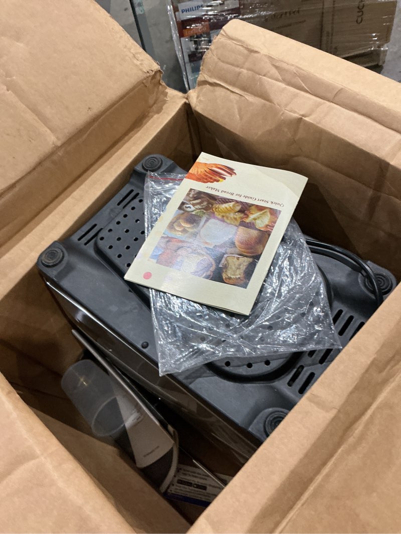 Condition photo showing As Is for kbs pro 710w 2lb bread maker, stainless steel 17-in-1 smart bread machine with healthy ceramic pan, automatic nut dispenser, tempered glass touch panel, 3 crust colors, 15h timer& keep-warm, recipes silver stainless steel