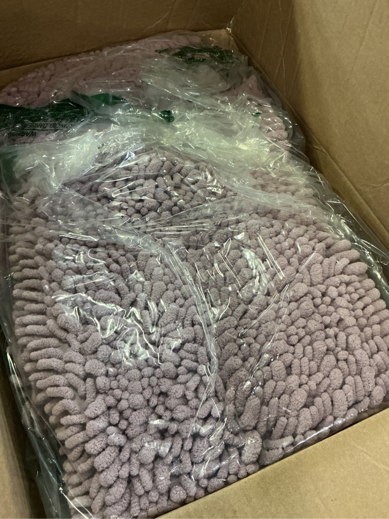 Condition photo showing Good Condition for accumtek upgrade extra large lavender bathroom rug set 3 pieces ultra soft, thick absorbent bath mats, non slip chenille toilet mat for bathroom, bedroom, kitchen lavender 48"x20"+24"x17"+u shape24"x20"