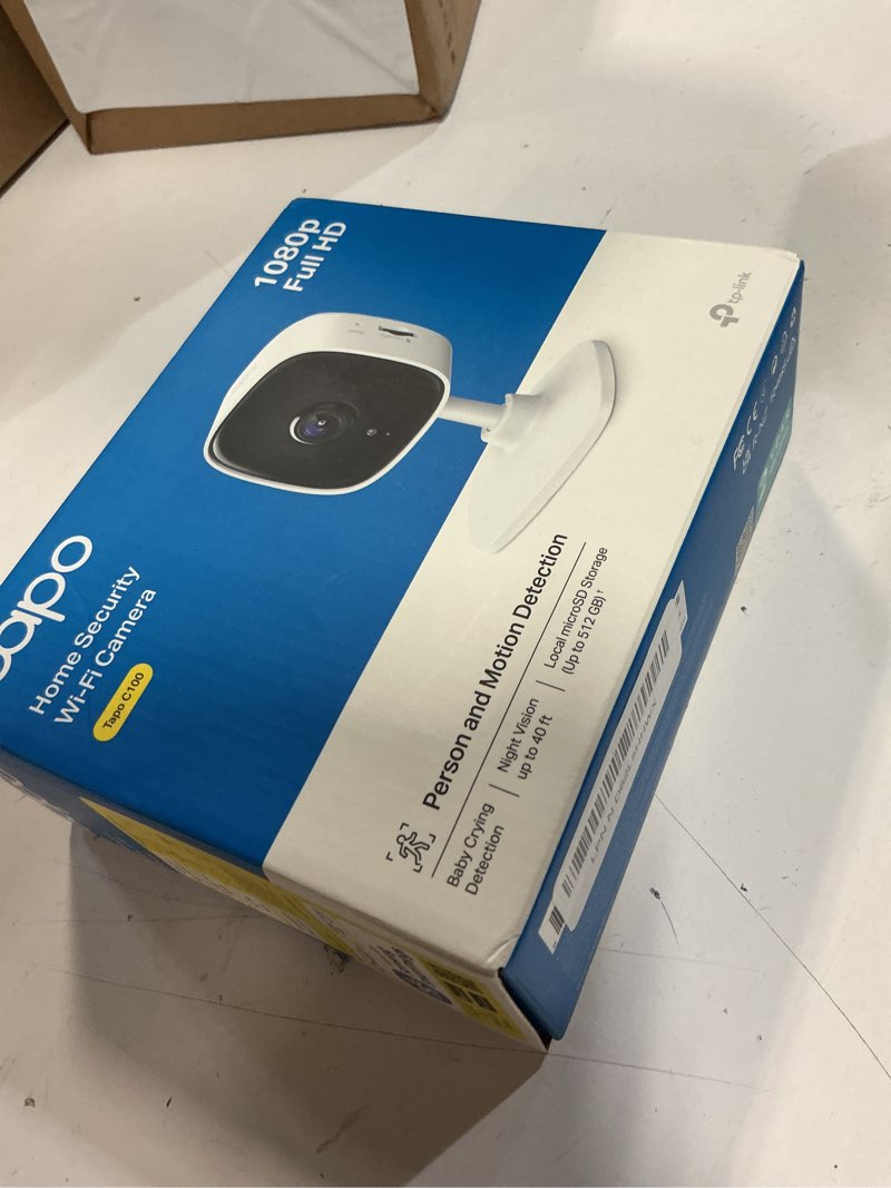 Condition photo showing New/Like New for tp-link tapo 1080p indoor security camera for baby monitor, dog camera w/motion detection, 2-way audio siren, night vision, cloud & sd card storage, works w/alexa & google home (tapo c100)
