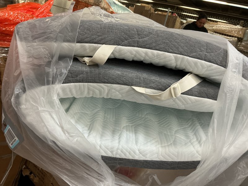 Condition photo showing As Is for 3 inch gel memory foam mattress topper queen size, cooling bed topper for pressure relief with removable breathable soft cover, certipur-us certified 3 inch(topper with white cover) queen