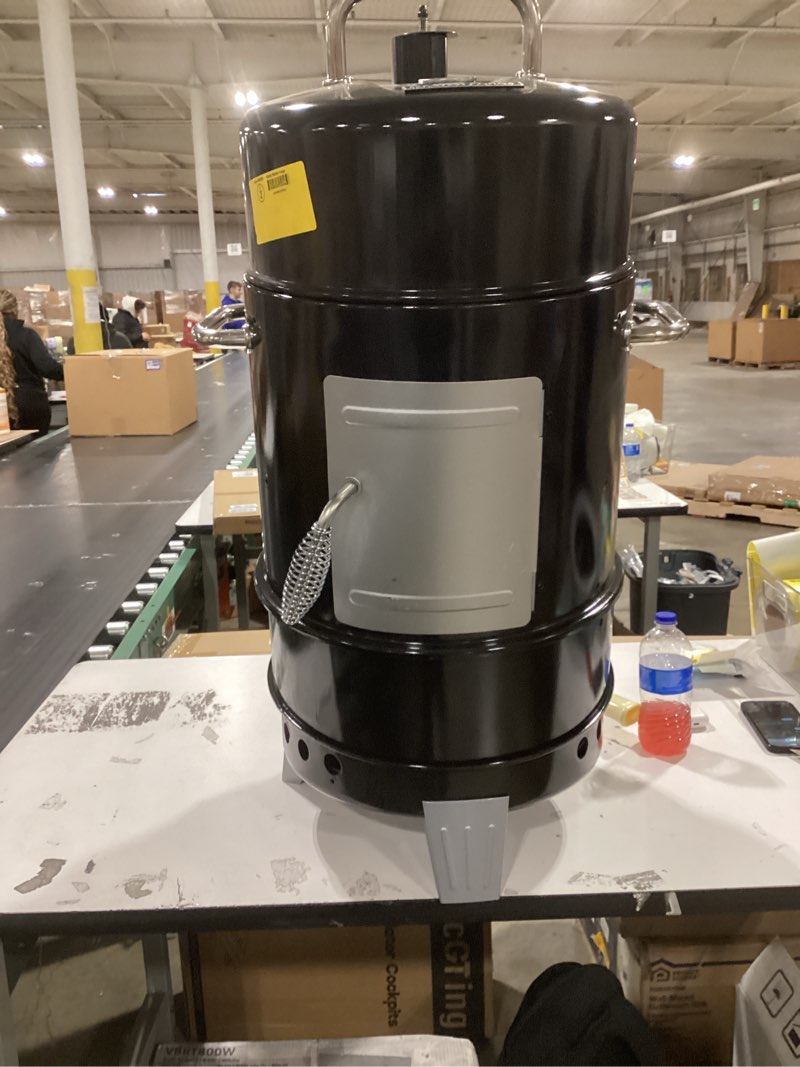 Condition photo showing As Is for Master Forge 564-Sq. in Black Vertical Charcoal Smoker