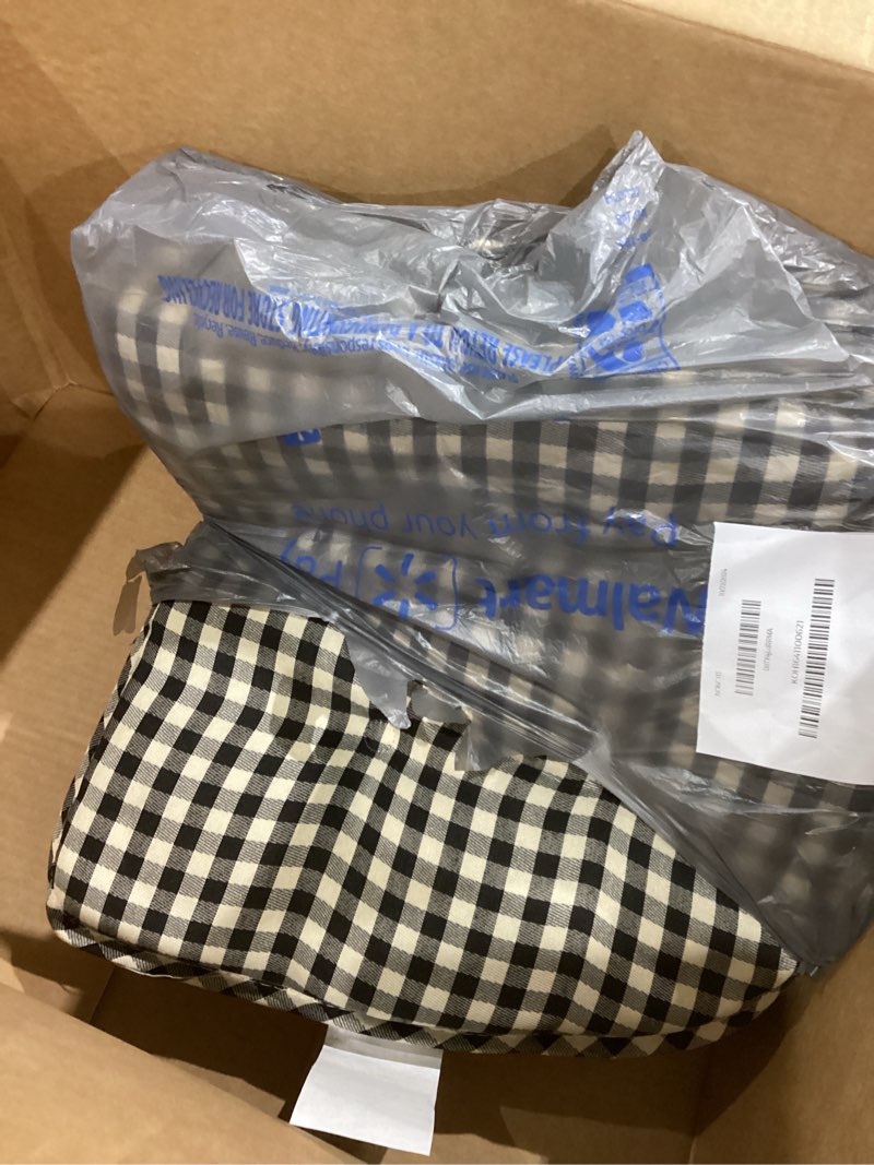 Condition photo showing Good Condition for Klear Vu Omega Non-Slip Chair Cushions, Assembled in USA, U-Shaped Skid-Proof Seat Pads for Dining Room, Kitchen, Office, 15"x16", 2 Pack, Gingham Black 2 Count Gingham Black 2 Pack