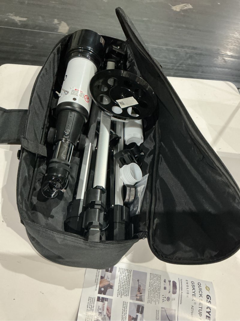 Condition photo showing Good Condition for gskyer telescope, 70mm aperture 400mm az mount astronomical refracting telescope for kids beginners - travel telescope with carry bag, phone adapter and wireless remote. az70400