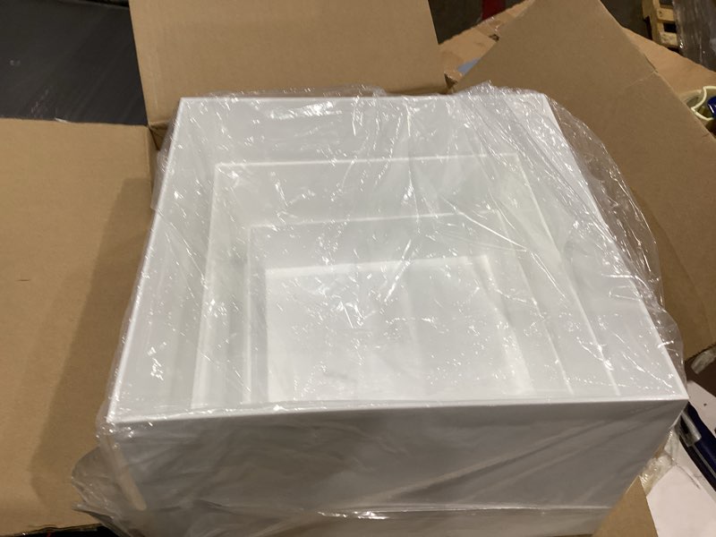 Condition photo showing Good Condition for pecmuikee buffet risers, food risers for buffet table, display stand shelf for catering dessert collectibles jewelry figures show, acrylic cube display nesting risers with hollow bottoms 6pcs 8"9"10" (8,9,10)"-2 set