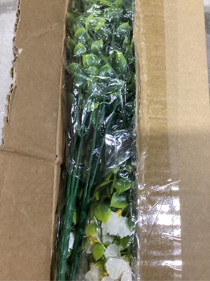Condition photo showing Good Condition for outdoor artificial flowers uv resistant & fade proof, 12 pack realistic fake flowers for garden, patio, lawn decor - weatherproof plastic plants (white)