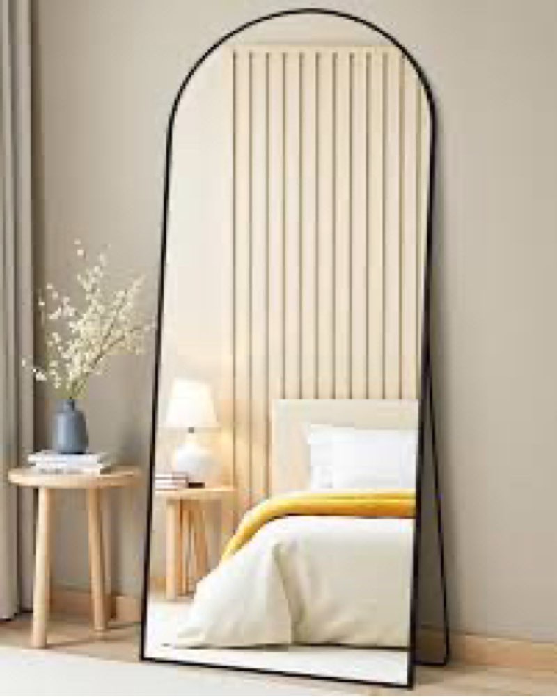 Suidia Full Length Mirror, 58"x21" Floor Standing Mirror Freestanding, Full Body Mirrors with Stand for Bedroom, Hanging Mounted for Living Room Cloakroom, Gold, Arched Style 58"L x 21"W Arched Style Gold