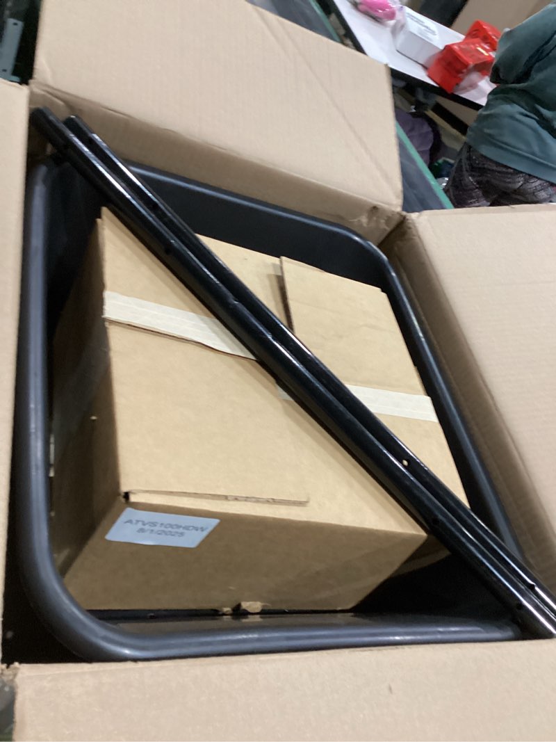 Condition photo showing As Is for Buyers Products ATVS100 ATV Broadcast Spreader – 100 lb Capacity, Poly Hopper, 12V Motor, Rain Cover Included – Seed, Fertilizer, Salt & Feed Spreader for ATV Accessories