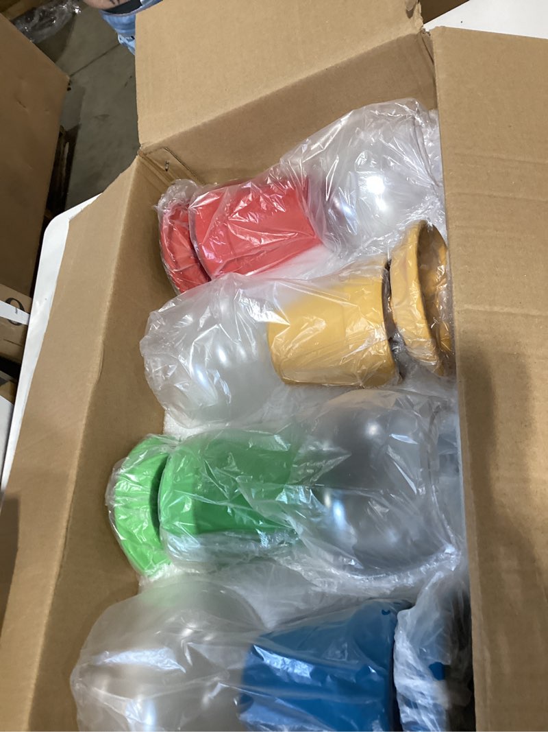 Condition photo showing New/Like New for thyle 4 pcs terra cotta candy jar with lid 8.7x4.3 ceramic cookie jar red blue green yellow fishbowl food storage for birthday cartoon game night christmas party table centerpiece diy gift(rainbow)