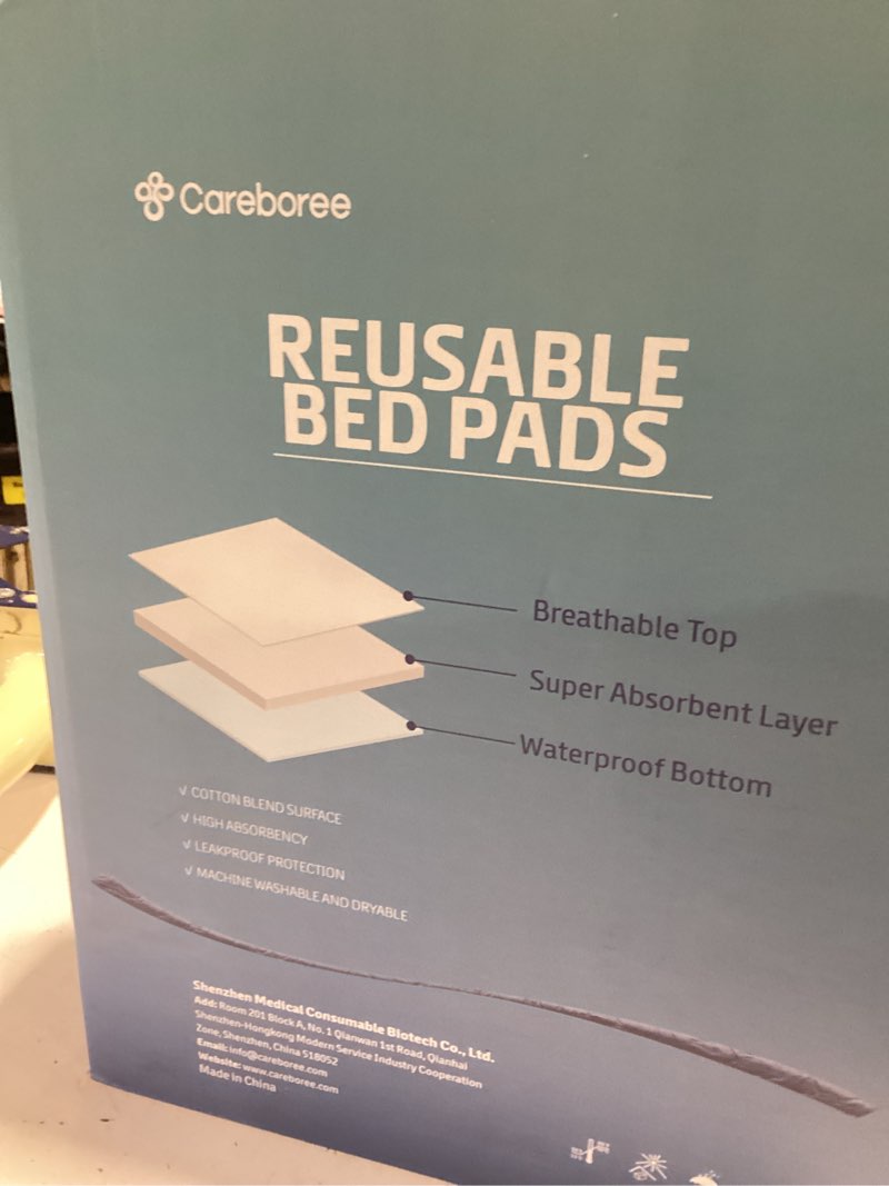 Condition photo showing New/Like New for careboree 2 pack cotton top quilted underpad, waterproof extra absorbent use for incontinence bed pads,washable and reusable pet pads (34" x 36") 34x36 inch (pack of 2)