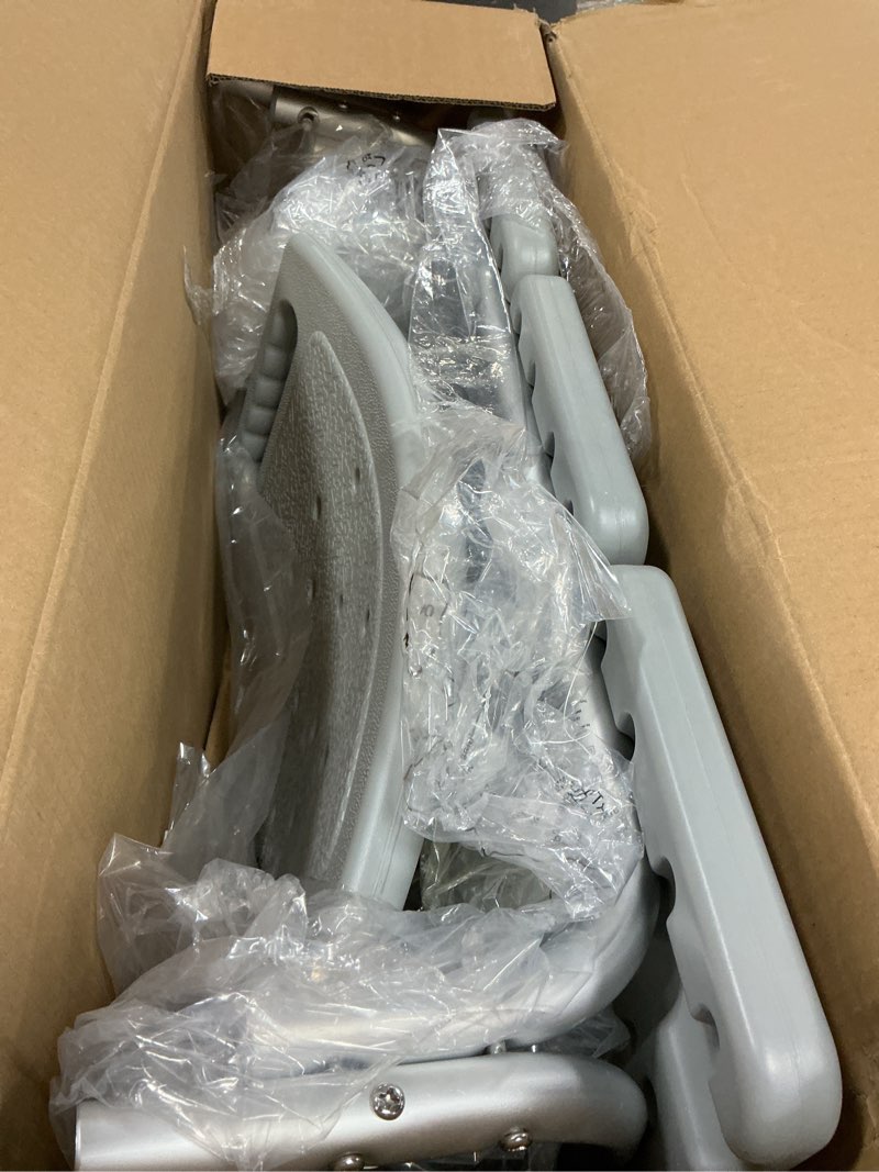 Condition photo showing As Is for HEALTHLINE Transfer Bench Adjustable Height 500 Lbs, Heavy Duty Bariatric Tub Transfer Bench with Back, Non-Slip Seat, Bath Shower Bench Chair for Bathroom for Elderly Disabled