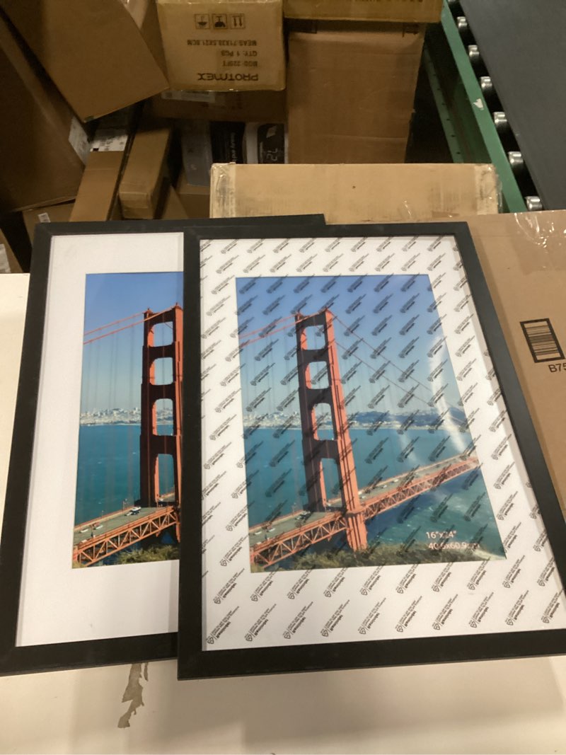 Condition photo showing Good Condition for Matte Black 14x24 Frame - Single Frame, 14 x 24 Poster Frame for Artwork, Puzzles, Photos and Movie Posters Picture Frames, Perfect Christmas Frame 14" x 24"