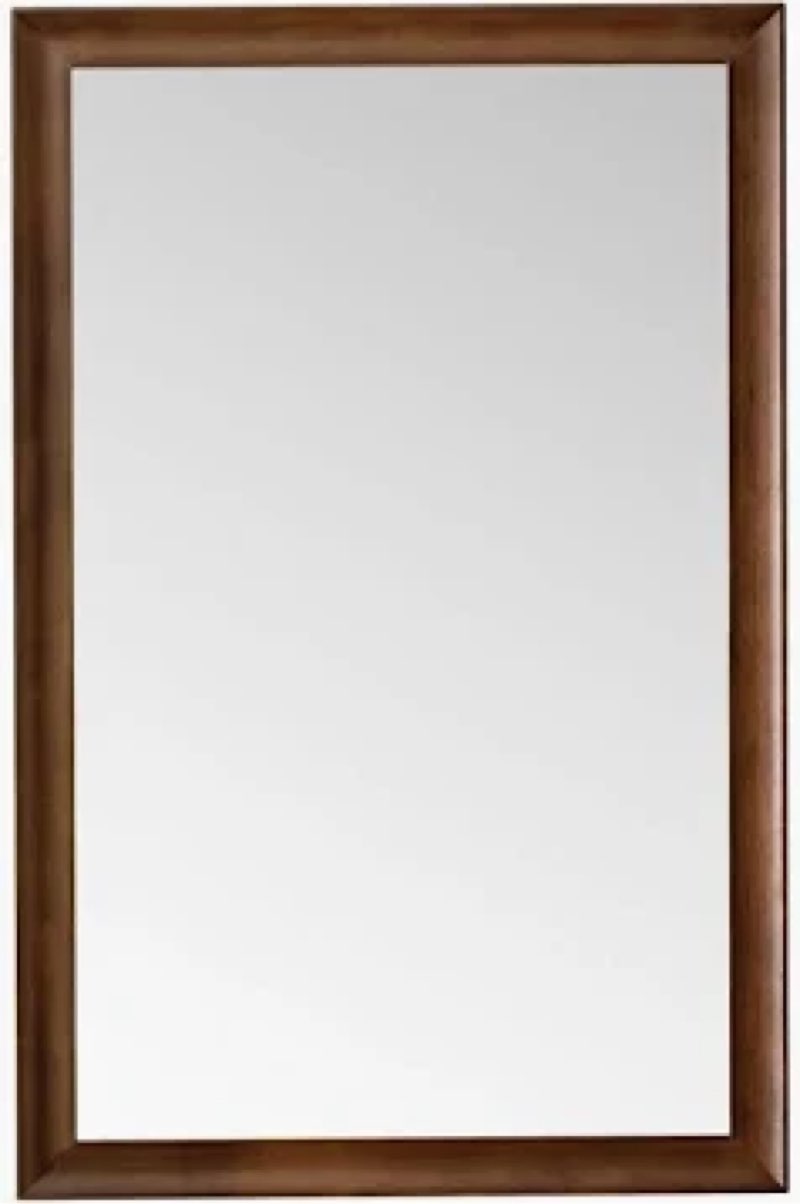 TETOTE 30 x 36 Walnut Wooden Mirror for Bathroom Wall/Bedroom/Living Room/Entryway Farmhouse Rustic 