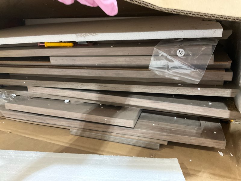 Condition photo showing As Is for Bathroom Wall Cabinet, Wall Mounted Medicine Cabinet with Drawer, Barn Door & Adjustable Shelf, 24.4"H x 23.6"W x 9"D Grey Over Toilet Farmhouse Storage Cabinet for Kitchen, Laundry, Entryway Grey 24.4"H x 23.6"W x 9"D