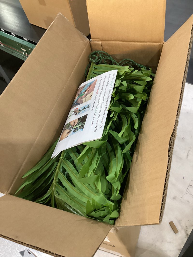 Condition photo showing New/Like New for Palm Tree Lights for Outside Patio, 7FT Metal Artificial Palm Trees Lighting with Coconuts, Outdoor Pool Tropical Decorations for Home Party Hawaiian Christmas Garden Warm White/Green 1ft 5in Warm White/Green