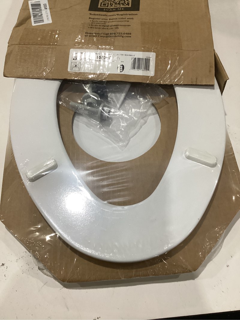 Condition photo showing Good Condition for bemis 1500ec 390 lift-off wood elongated toilet seat, cotton white (pack of 1) elongated basic