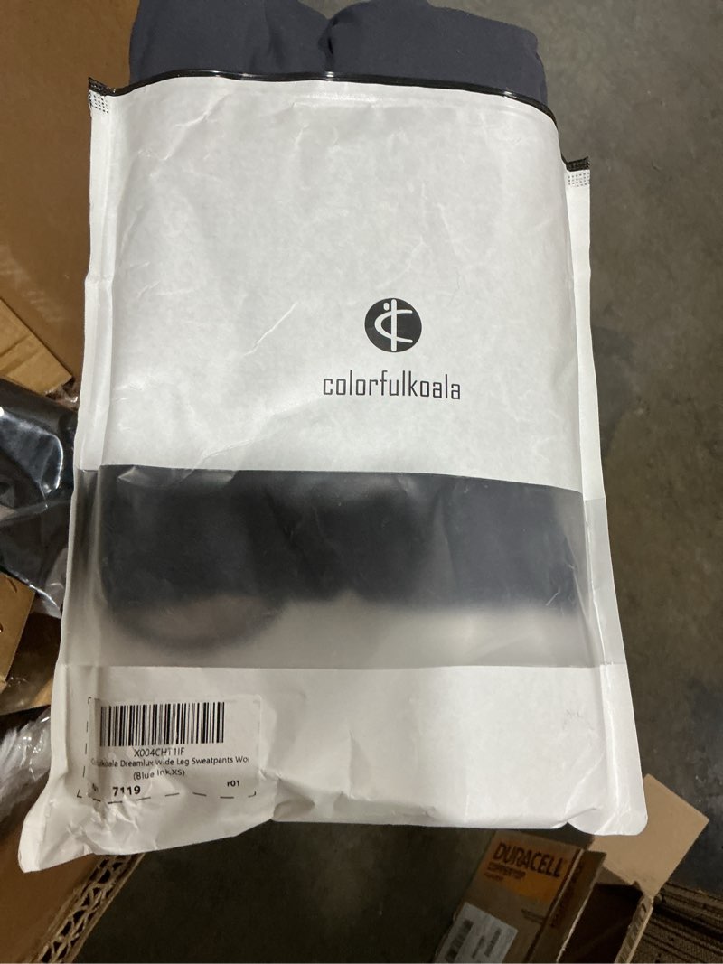 Condition photo showing New/Like New for Colorfulkoala Dreamlux Wide Leg Pants Women Lounge High Waisted Work Pants with Pockets 27.5"/30.5" Standard X-Small Blue Ink