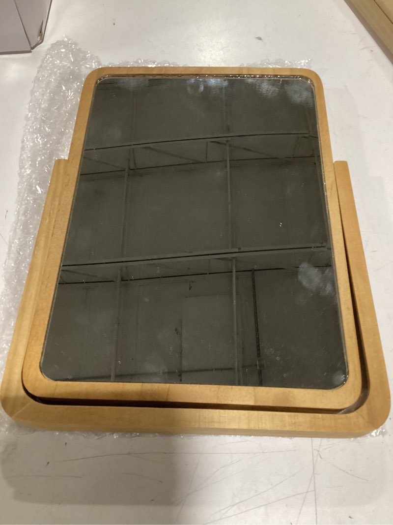 Condition photo showing Good Condition for ZOROSY Desk Makeup Mirrors with Wood - Rectangle Wall-Mounted Mirrors Table Mirrors for Living Room Bedroom Birthday Gifts (10.5" L x 7.8" W) 10.5"L x 7.8"W