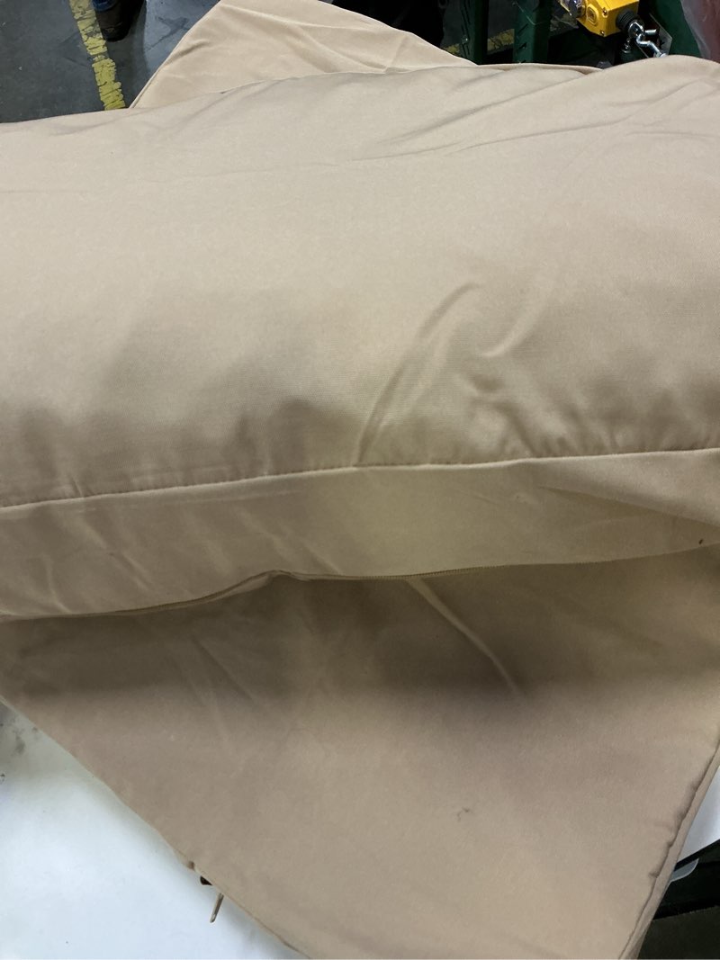 Condition photo showing As Is for idee-home Outdoor Cushions for Patio Furniture, Waterproof Outdoor Seat Cushion Hampton Bay Deep Seat Replacement Cushions for Garden Light Khaki 26.5 x 26.5 In