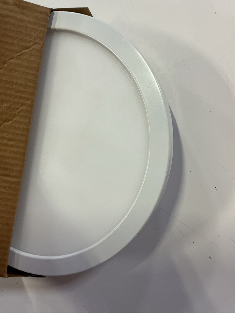 Condition photo showing As Is for project source 1-light matte white led flush mount light