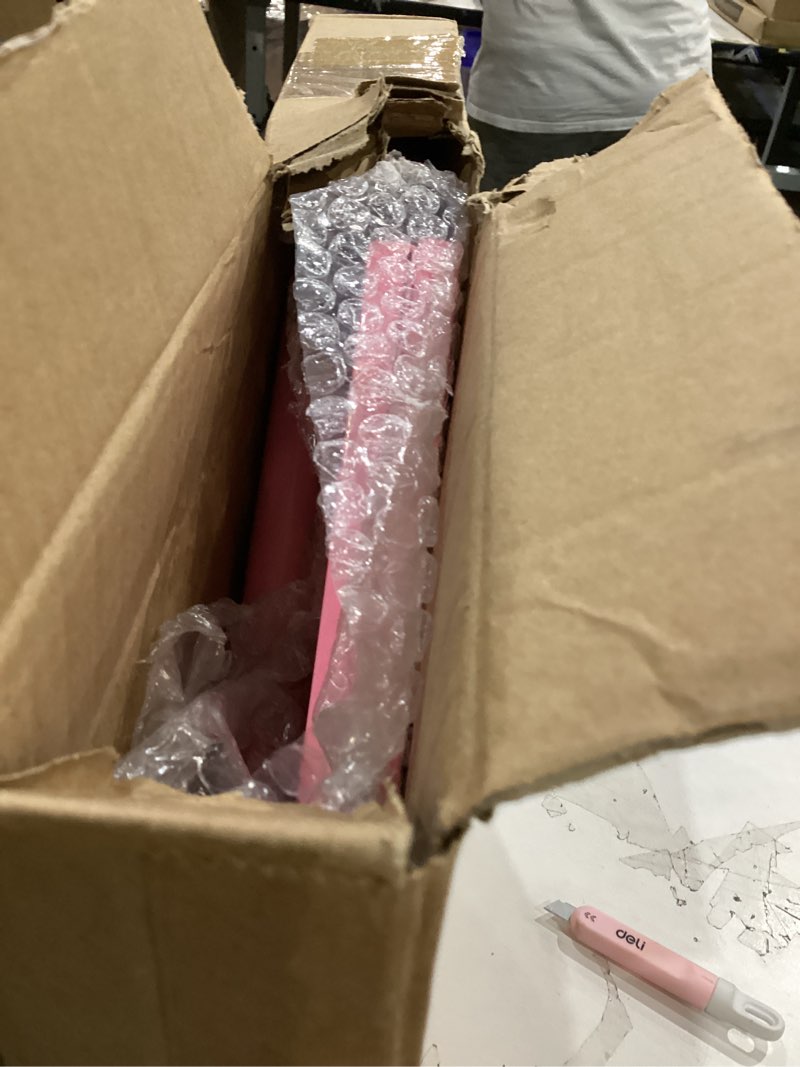 Condition photo showing Good Condition for 14 x 25.6 Inch Pink Heart Side Table Double Heart Design Romantic Iron Small End Table for Valentine's Day Coffee Drink Wedding Home Living Room Bedroom Corner Decor