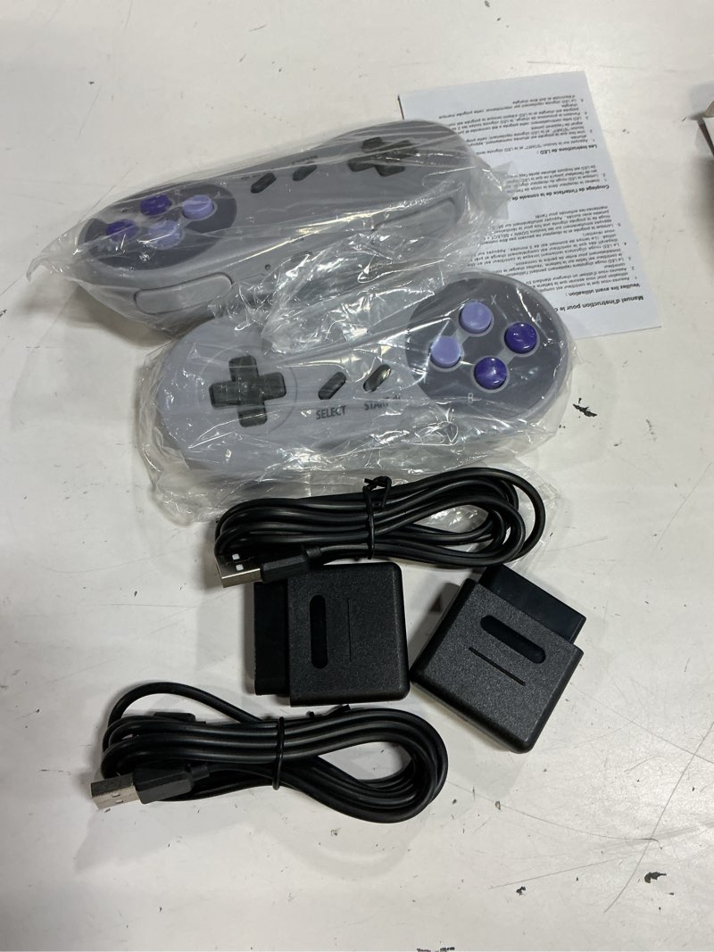 Condition photo showing Good Condition for kiwitata 2 pack 2.4ghz wireless controller for snes original console, rechargeable wireless remote gamepad controller for snes super nintendo entertainment system console purple button