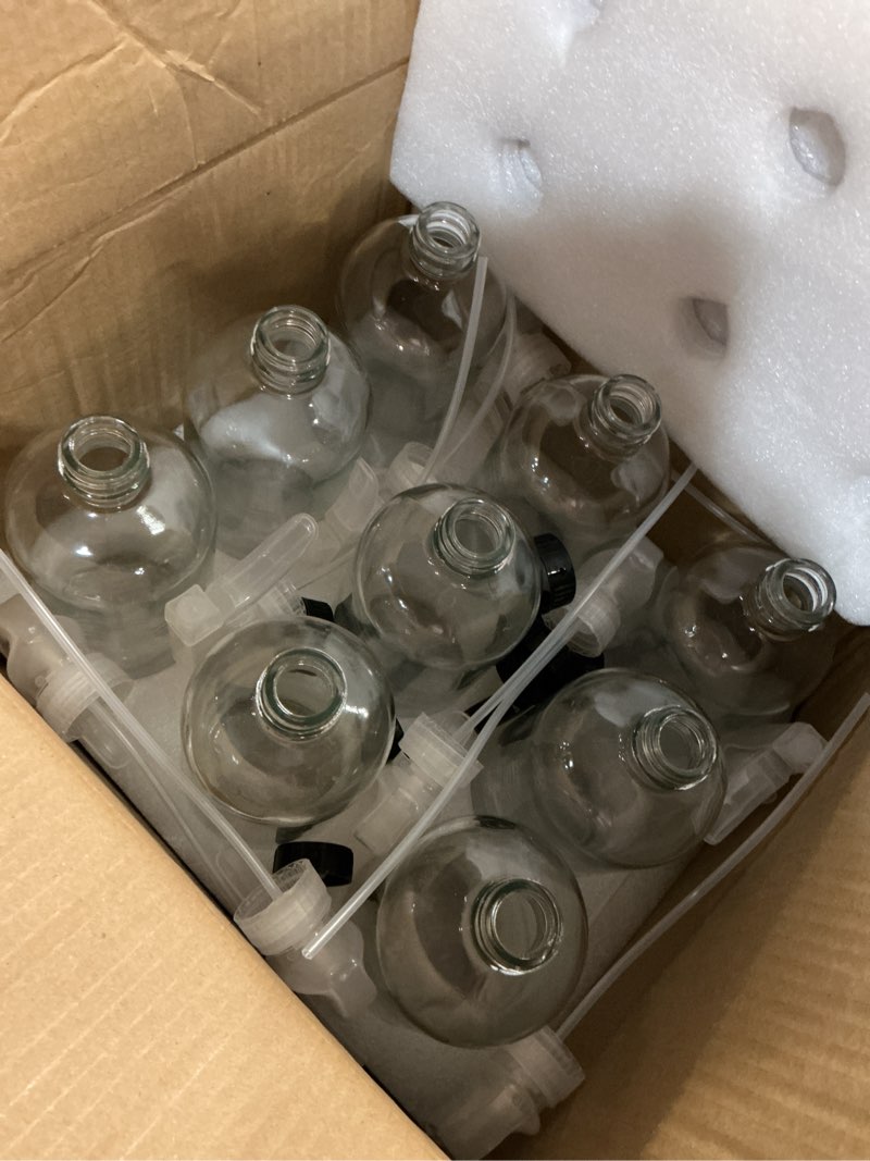 Condition photo showing Good Condition for suwimut 9 pack glass spray bottles, 16 ounce empty clear boston round bottle refillable container for cleaning solutions, aromatherapy, misting plants