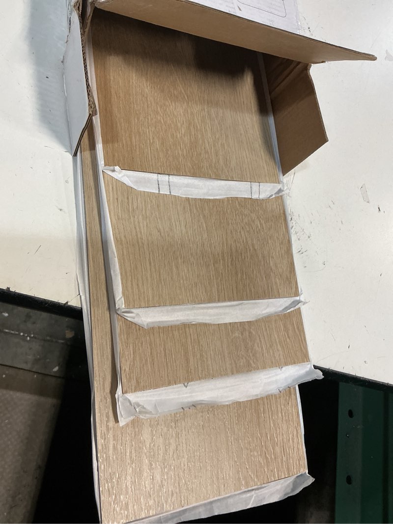 Condition photo showing As Is for MULGREAT Peel and Stick Floor Tile, 54 Sq.Ft 36 Pieces 36"x6" Long Vinyl Flooring, 1.5mm Thick Waterproof Renter Friendly Self Adhesive Vinyl Plank Flooring for Bedroom RV Kitchen (Blayney Oak) 36"x6"x0.06" Blayney Oak 36