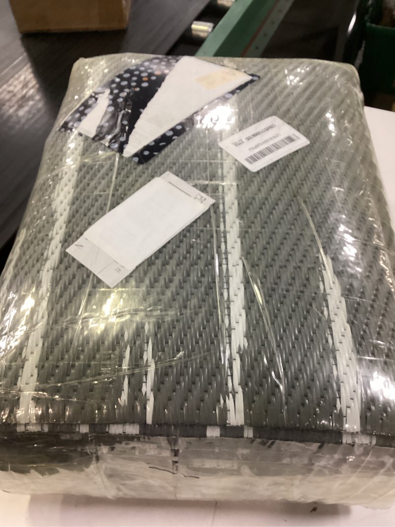 Condition photo showing New/Like New for hebe outdoor rug 8'x10' waterproof for patios clearance, reversible plastic straw rug camping carpet, indoor outdoor area rugs patio mats for rv,picnic,backyard,deck,balcony,porch stripe/grey 8' x 10' (rectangular)