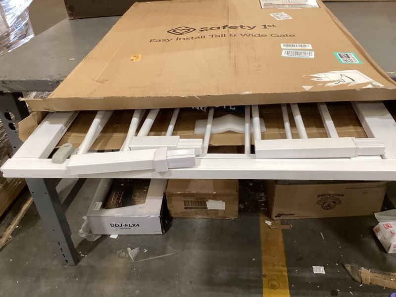 Condition photo showing New/Like New for safety 1st extra wide baby gate with door: premium child safety, extra tall gate for doorways, dog gates, easy installation, 36" tall & wide, fits 29"-47"