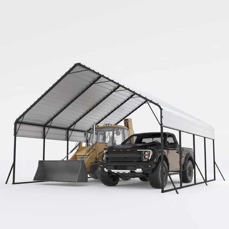 (Incomplete Set, ONLY 4 Boxes- A,B,C,E) Garvee 20'x20'x13' Metal Carport Heavy Duty Steel Frame, Snow Load 14,000 lbs  