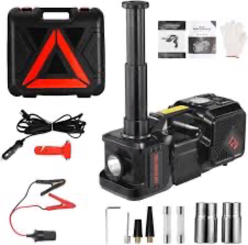 Electric Jack BENYAN 5 Ton Car Floor Jack Kit with Inflator Pump | 12V Portable Car Hydraulic Jack w