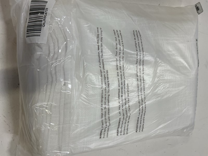 Condition photo showing New/Like New for cotton sheer curtain set (set of 2), 48x84, white