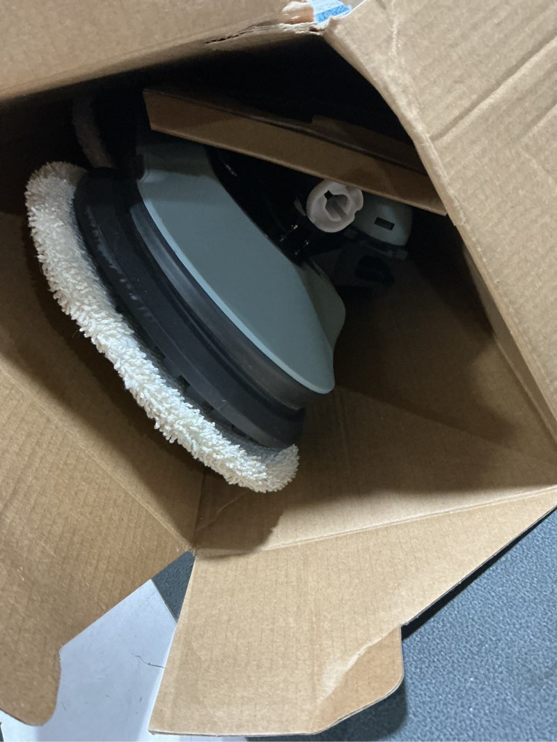 Condition photo showing As Is for shark steam & scrub steam mop, all-in-one scrubbing and sanitizing hard floor cleaner, led headlights, 4 dirt grip soft scrub pads included, xl water tank, swivel steering, hawaiian grey, s8001 steam & scrub (4-pad)