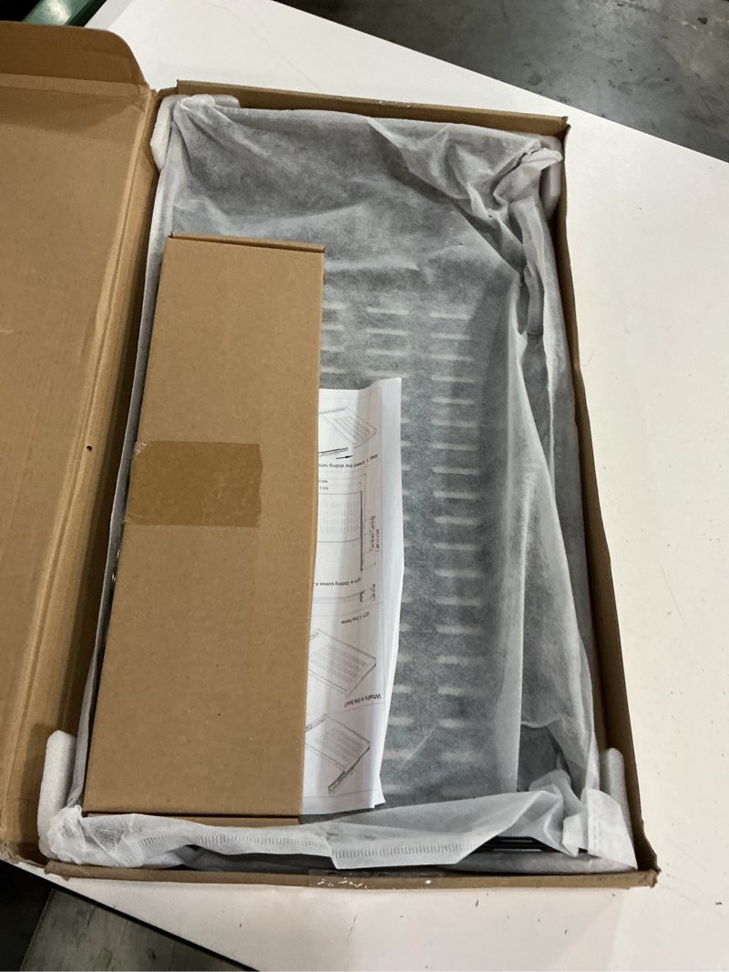 Condition photo showing New/Like New for 21 inch sliding under desk laptop mount tray with air vents | metal under desk slide out tray for laptop (21 inch)
