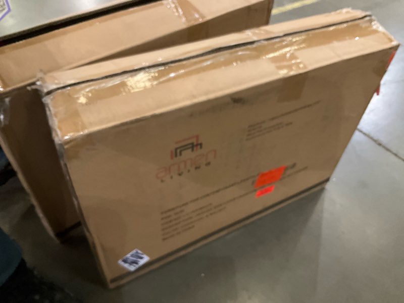 Condition photo showing As Is for Armen Living Jaguar Mid-Century Dining Chair in Walnut Wood and Charcoal Fabric 