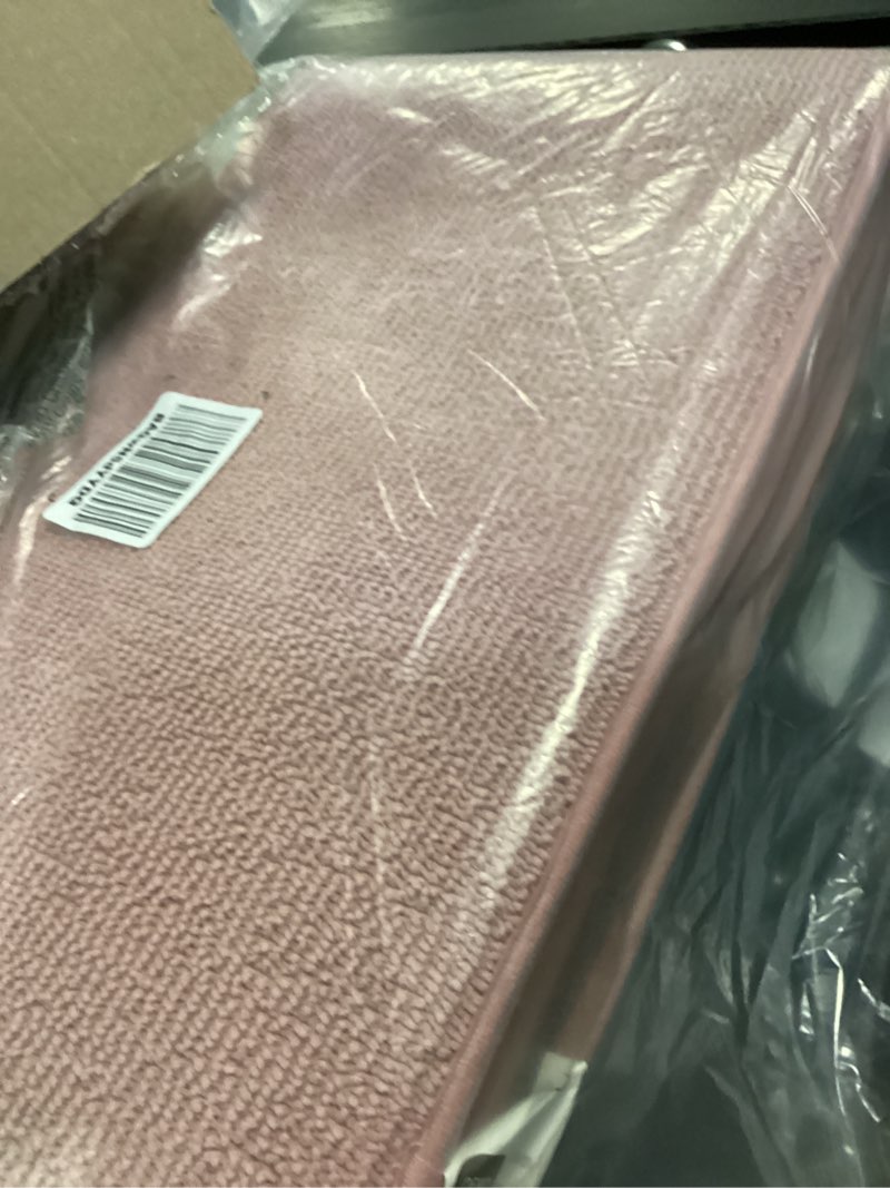 Condition photo showing Good Condition for olanly thick memory foam bathroom runner rugs 44x24, extra soft absorbent long bath rug, quick dry, non-slip, machine washable bath mat for bathroom, tub and shower, home decor accessories, dusty rose dusty rose rectangular 44" x 24"