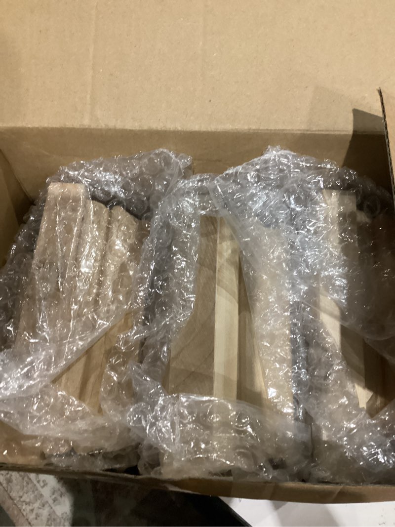 Condition photo showing Good Condition for geetery 6 pcs 4" x 4" cedar post cap wood flat peak newel cap for fence topper top resistant decking caps for outdoor fences, mailboxes and decks