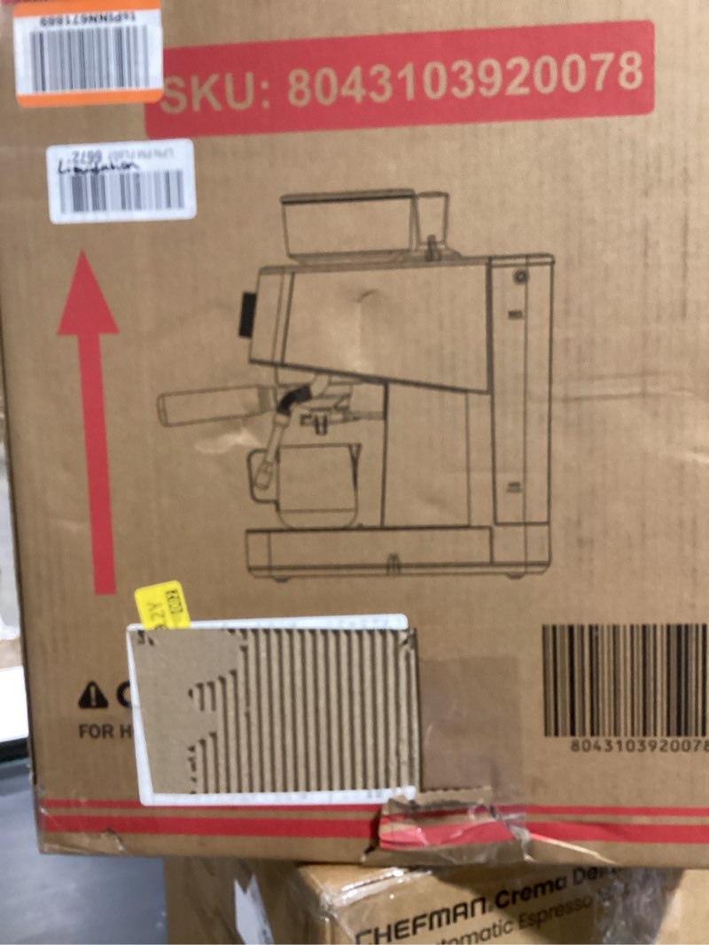 Condition photo showing Good Condition for Espresso Machine 15 Bar with Built-in Anti-Clog Coffee Grinder,Stainless Steel Coffee Maker with 77.8 oz Removable Water Tank for Cappuccino/Latte,Home&Office,Black Deep Black