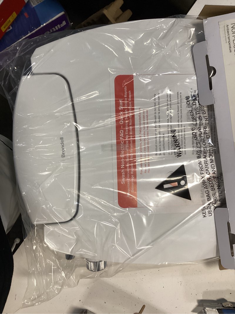 Condition photo showing New/Like New for brondell ecoseat plastic white elongated soft close bidet toilet seat