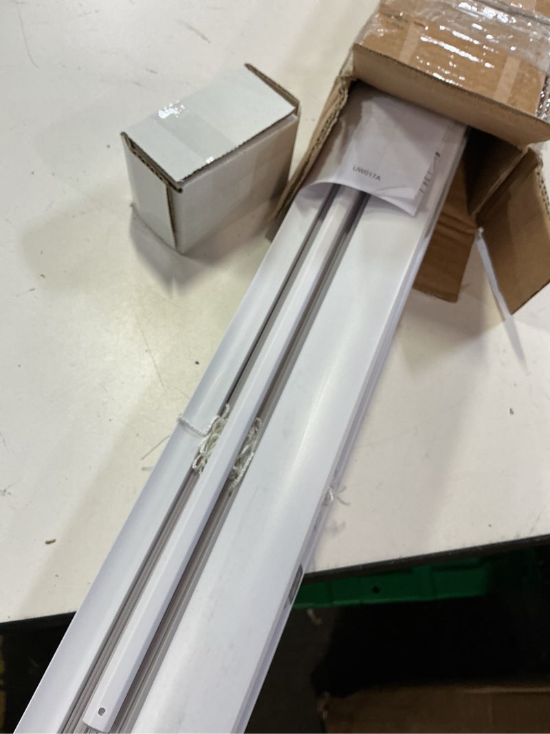 Condition photo showing Good Condition for chicology cordless mini blinds for indoor windows, 34" w x 36" h, white vinyl 1" slats with tilt wand, light filtering to room darkening, moisture-resistant, child-safe, screw-mount installation 34"w x 36"h white (commercial grade)