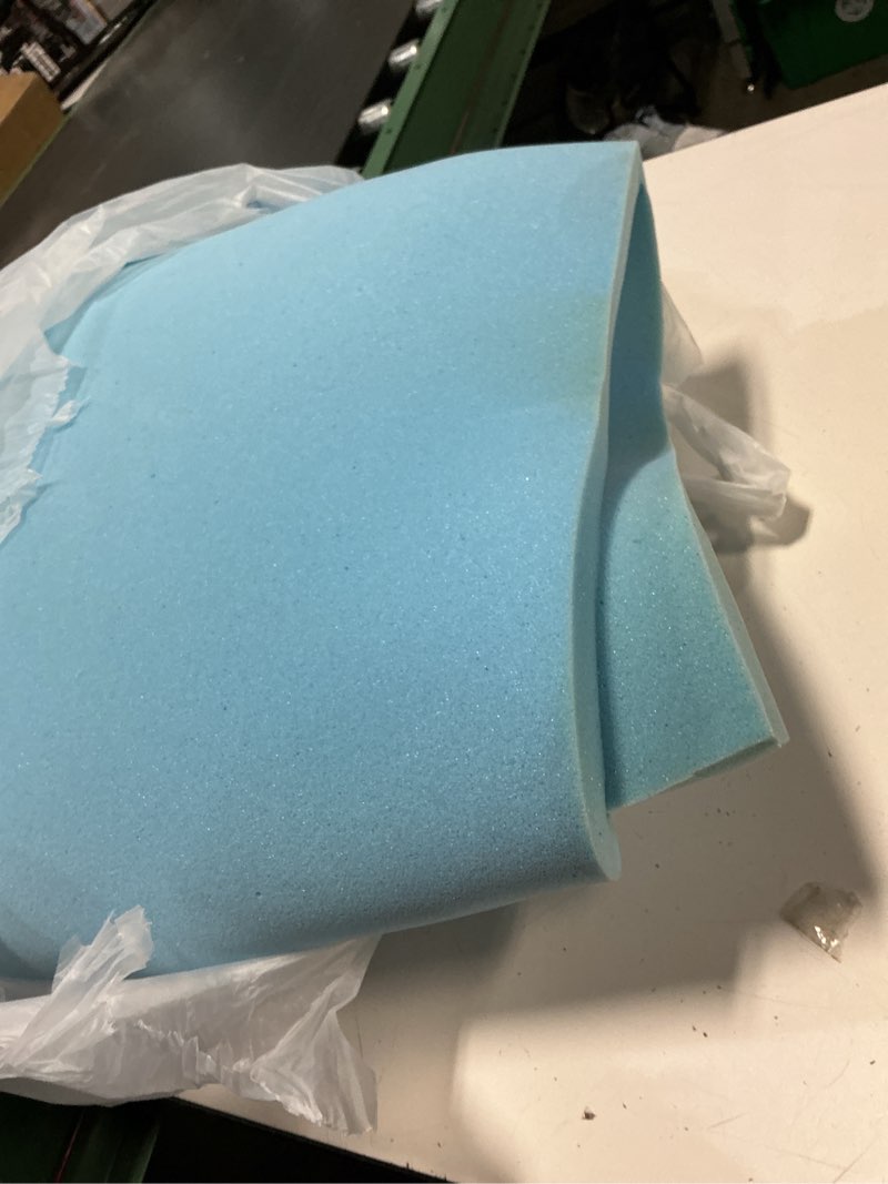 Condition photo showing As Is for greaton, 3-inch gel memory foam mattress topper, certipur-us certified for superior comfort and support, full, blue full-3"