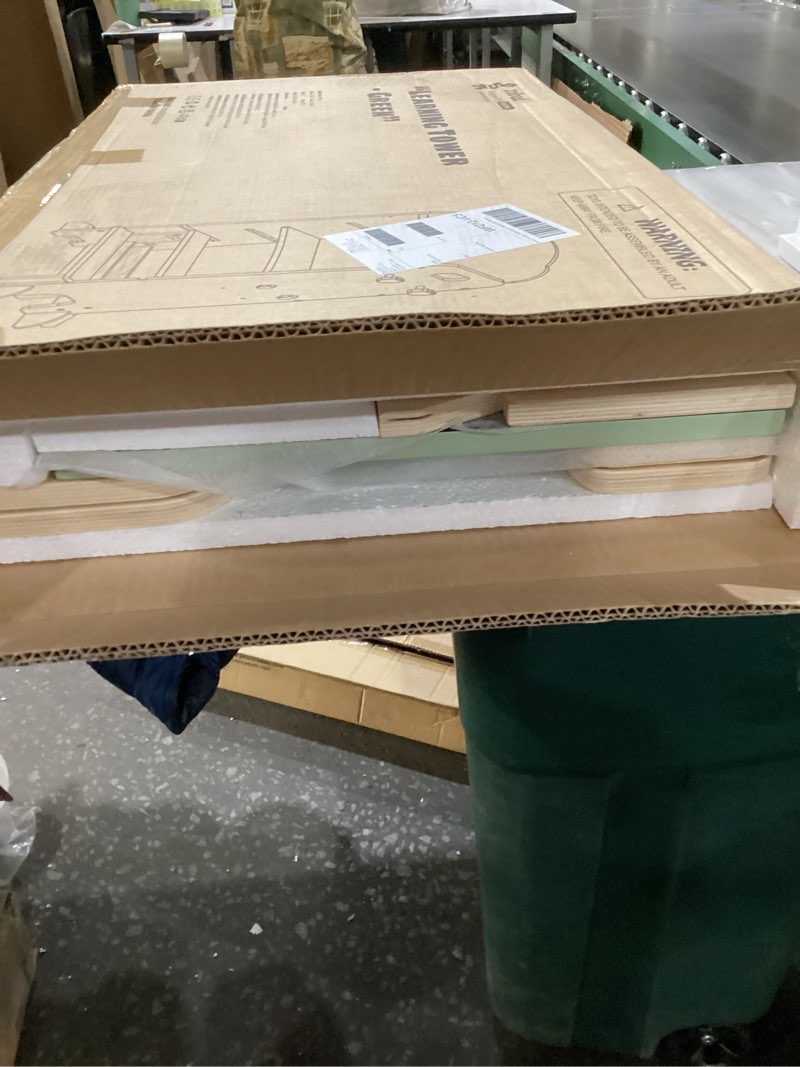 Condition photo showing New/Like New for ROBUD Toddler Tower Adjustable Kitchen Stool Helper with Chalkboard, Hooks and Anti-Tip Design, Movable Kids Step Stool with Cute Safety Rail, Montessori Activity, Morandi Green