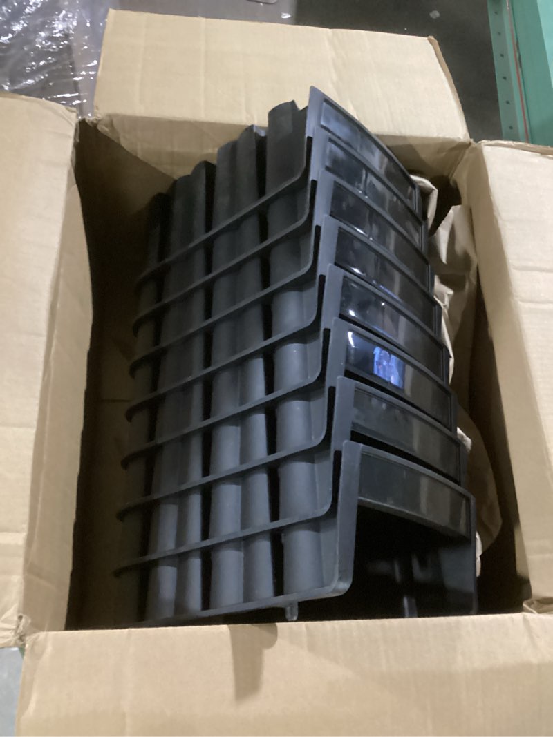 Condition photo showing Good Condition for akro-mils 30778 economy stacking shelf plastic storage bins, (18-inch x 8-3/8-inch x 7-inch), black (8-pack) (30778black) 17.875 x 8.375 x 7