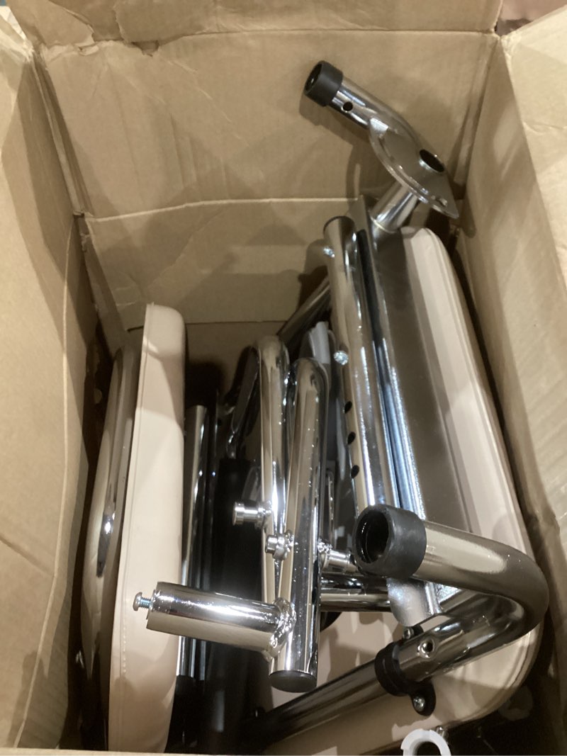 Condition photo showing Good Condition for VEVOR Commode Chair, Bedside Commode with Padded Seat, Drop-Down Arms, 7-Level Adjustable Height, 5.8L Removable Bucket, Easy to Assemble, 350LBS Capacity, Portable Toilet for Adults Seniors Beige