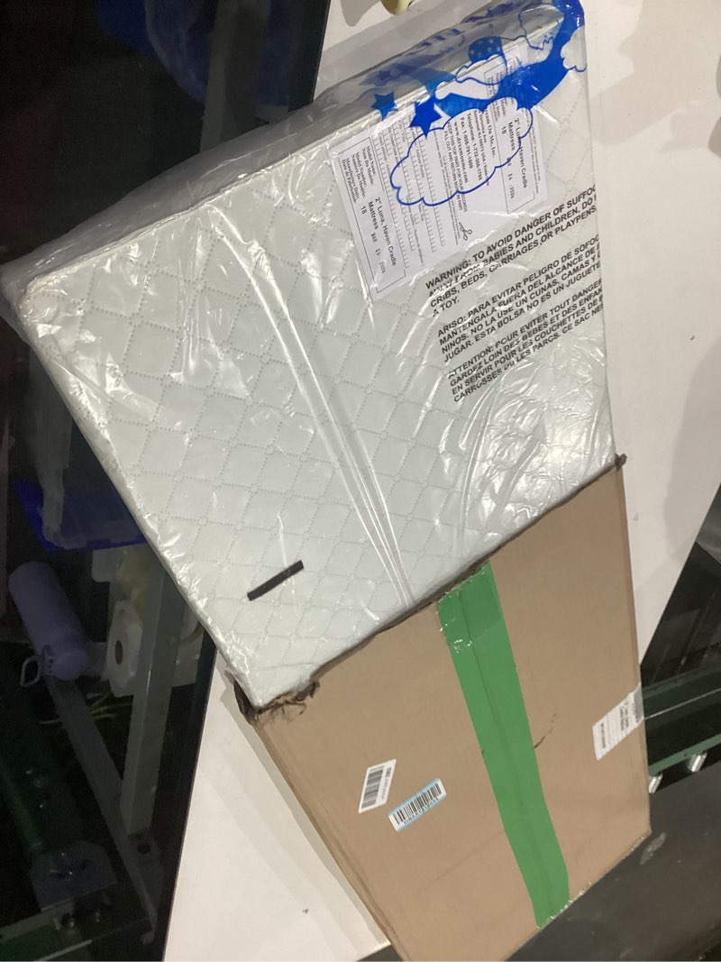 Condition photo showing New/Like New for dream on me luna haven 2" cradle mattress – lightweight firm polyester fiber core, waterproof & easy-clean, stain & odor resistant, greenguard gold and bsa certified (36" l x 18" w x 2" h)